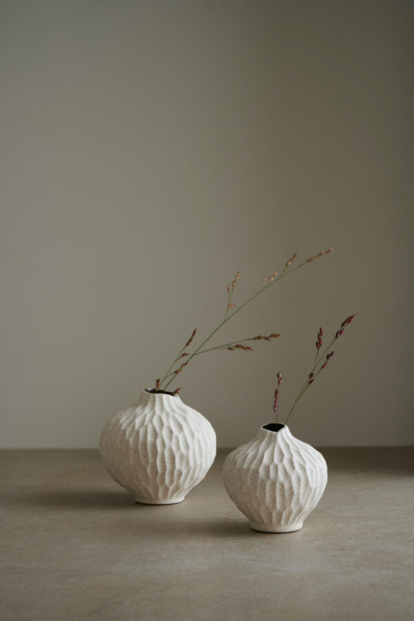 Line Mini Ceramic Vase - White