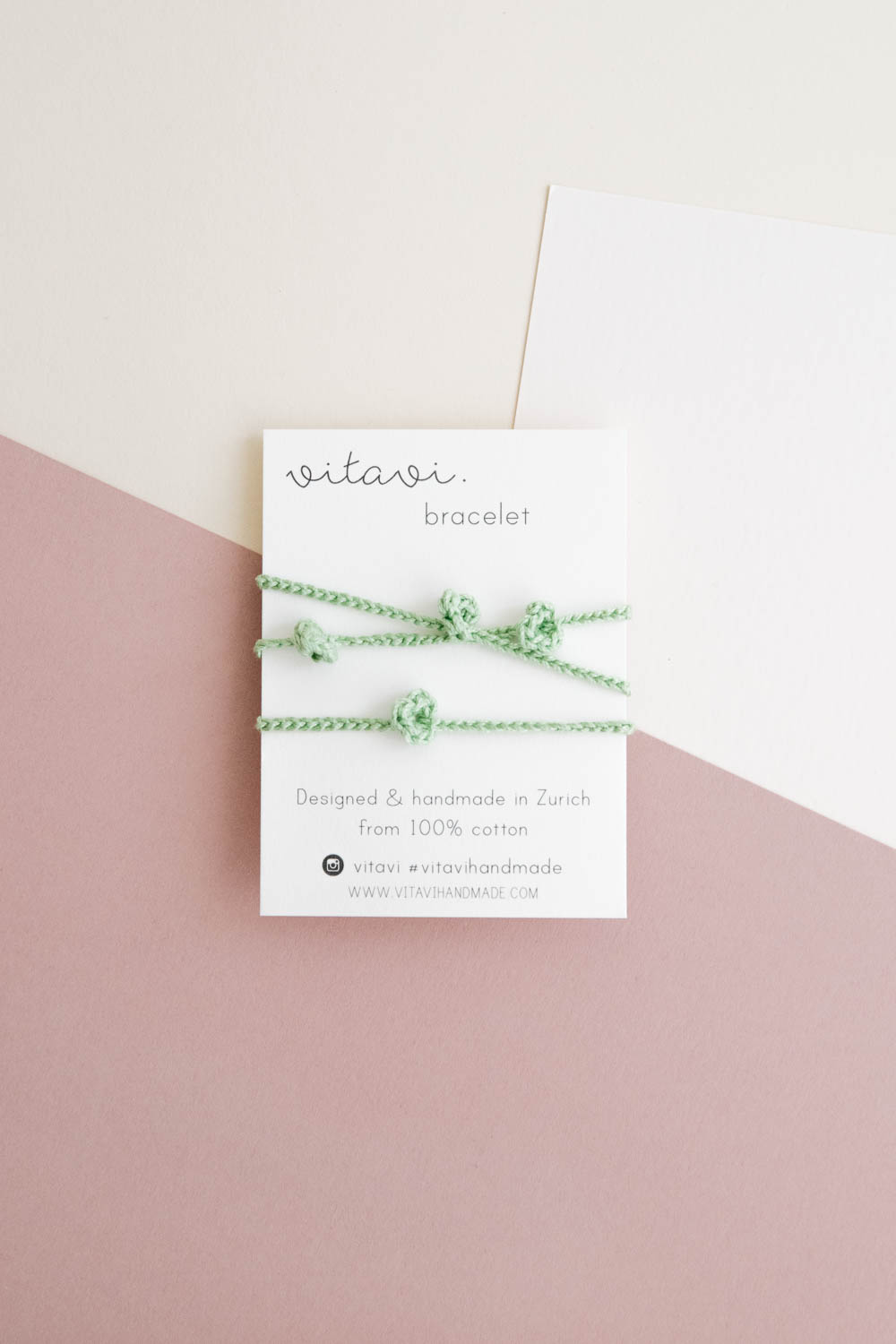 Crochet Floral Bracelet - Lime