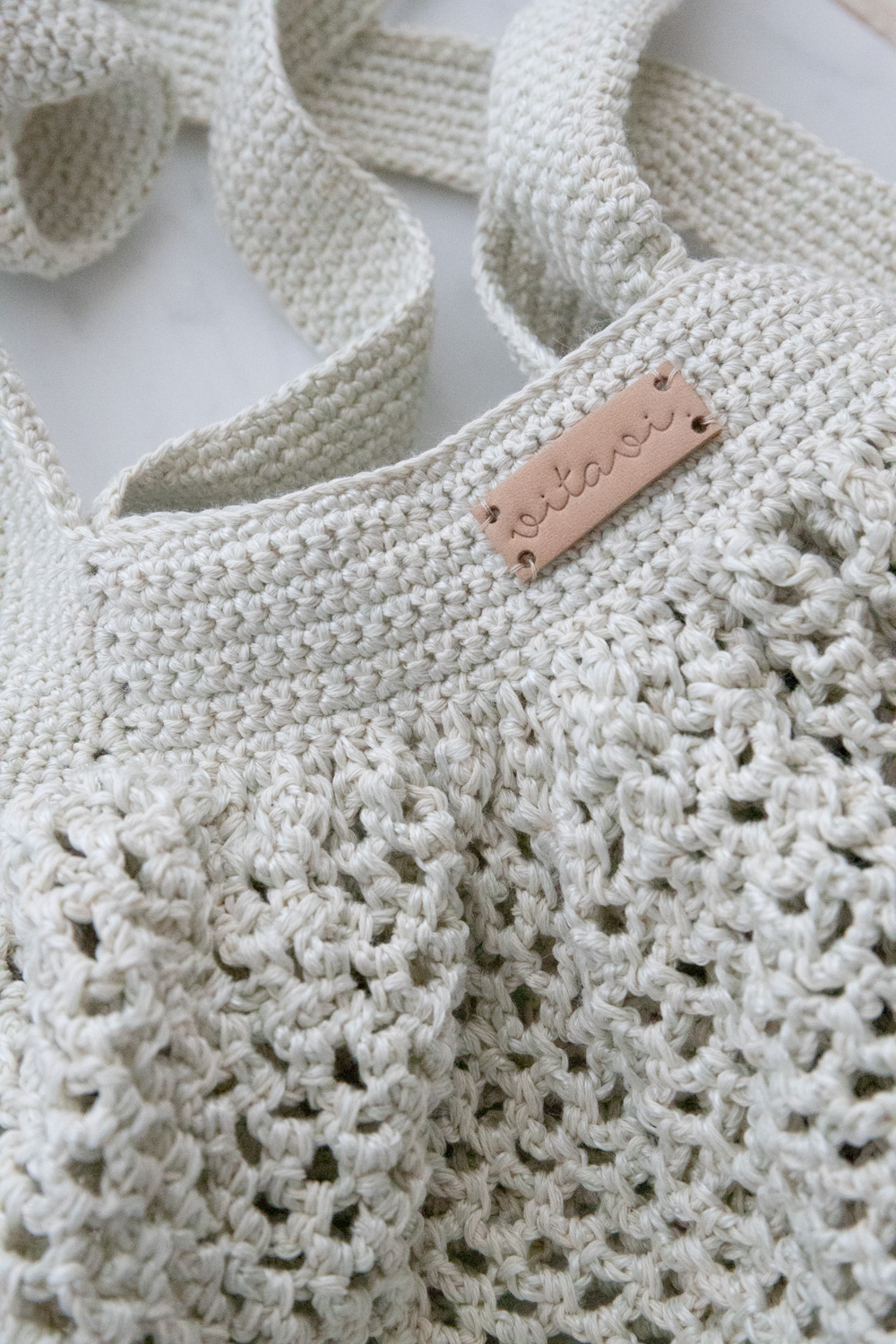 Crochet Net Bag - Creamy Mint