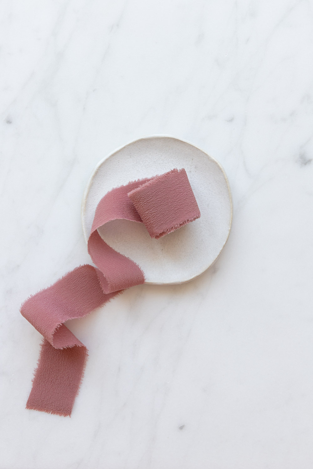 Hand Dyed Crepe Silk Ribbon - Old Rose