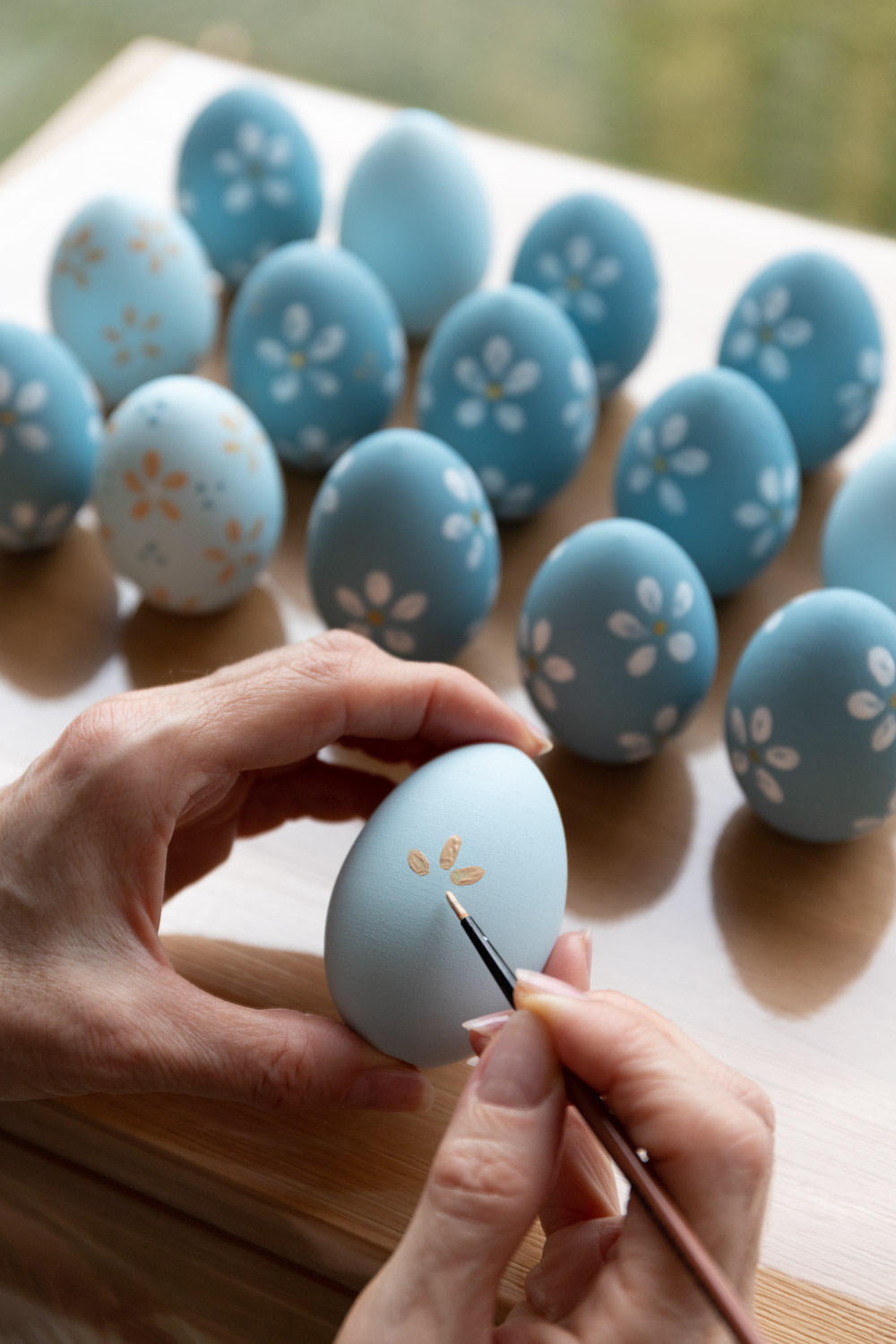 Hand-Painted Wooden Colorful Easter Eggs