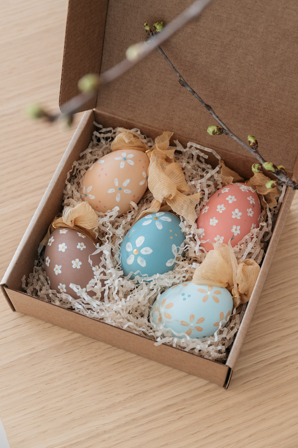 Hand-Painted Wooden Colorful Easter Eggs