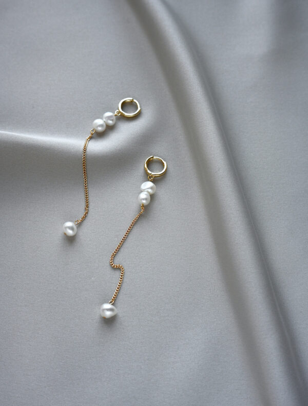Fern Drop Pearl Earrings