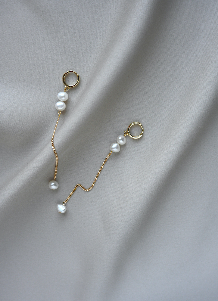 Fern Drop Pearl Earrings
