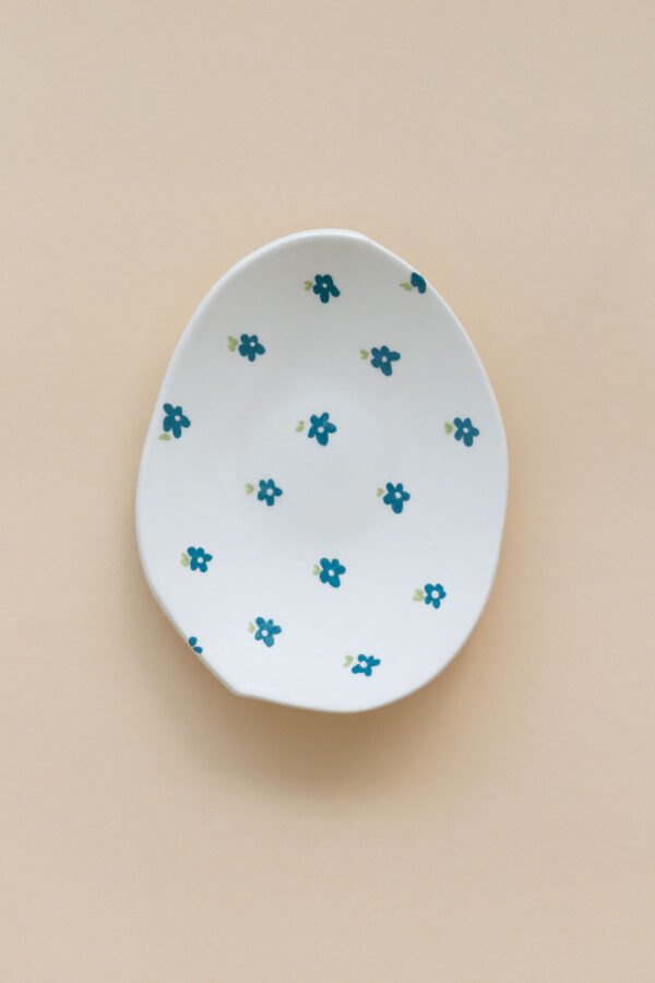 FLEUR Handmade Ceramic Side Plate - Blue