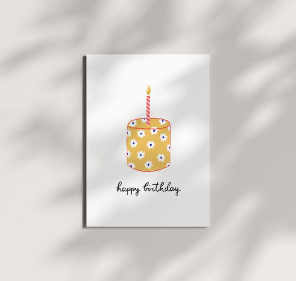 Birthday Cake Floral Card