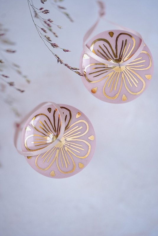 Marinski Ceramic Fairy Mushroom Ornament - Blush