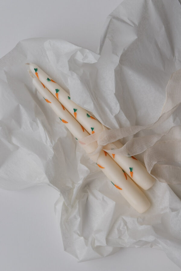 Hand-Painted Easter Candle Set - Carrots