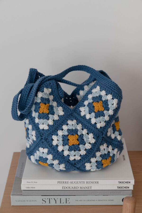 Granny Square Crochet Bag - Blue