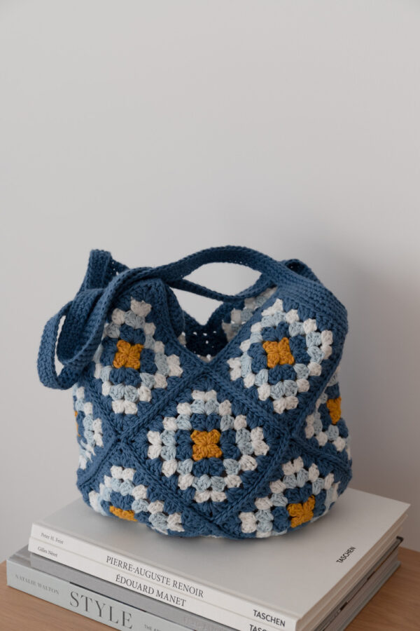 Granny Square Crochet Bag - Blue