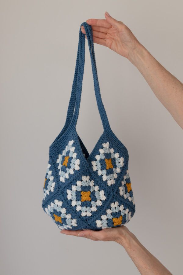 Granny Square Crochet Bag - Blue