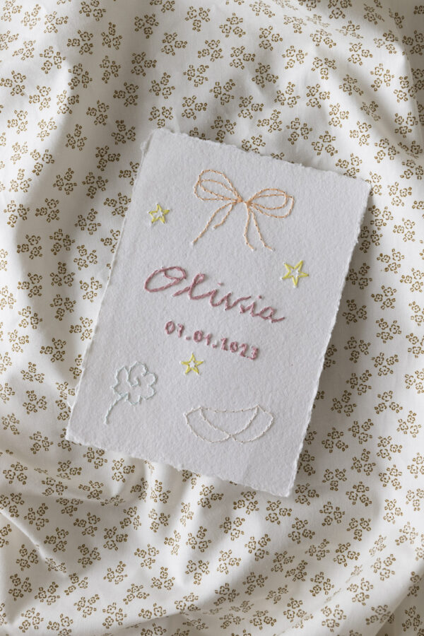 Personalized Embroidery Baby Girl Mini Poster