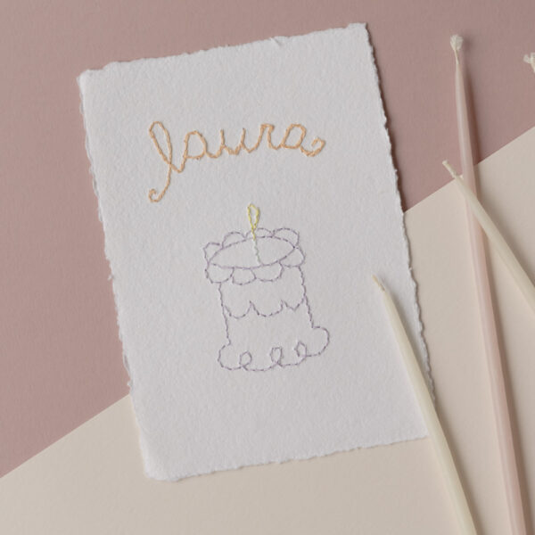 Personalized Embroidery Birthday Cake Mini Poster