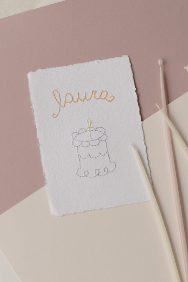 Personalized Embroidery Birthday Cake Mini Poster