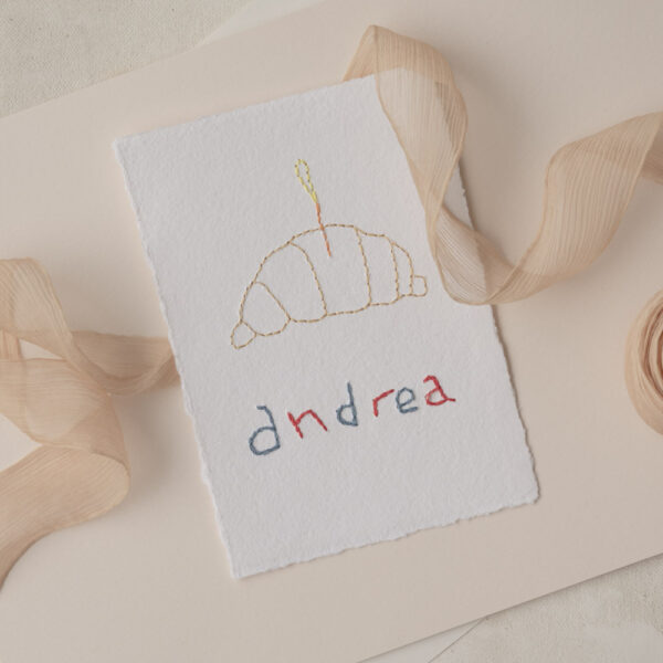 Personalized Embroidery Birthday Croissant Mini Poster