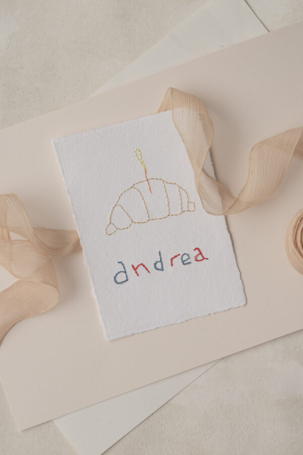 Personalized Embroidery Birthday Croissant Mini Poster