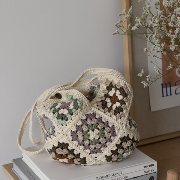 Granny Square Crochet Bag - Cream
