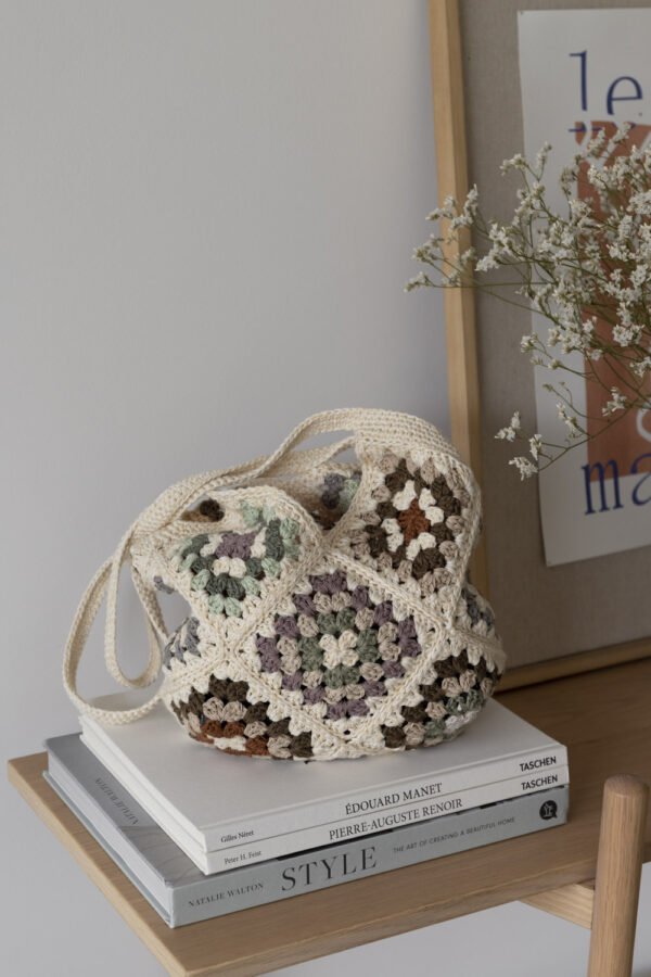 Granny Square Crochet Bag - Cream