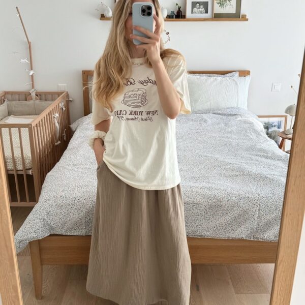 Zoe Muslin Cotton Skirt - Olive