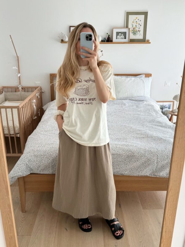 Zoe Muslin Cotton Skirt - Olive