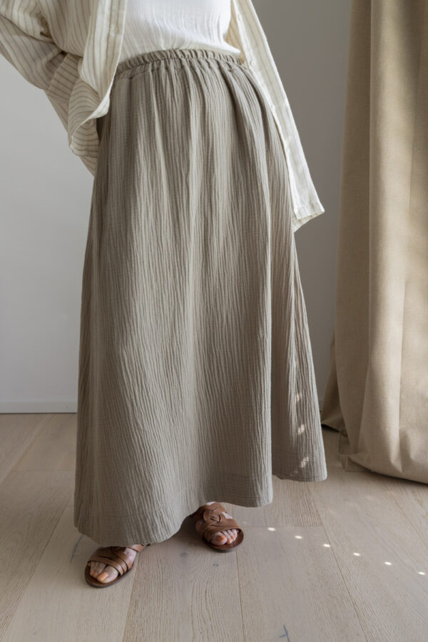 Zoe Muslin Cotton Skirt - Olive