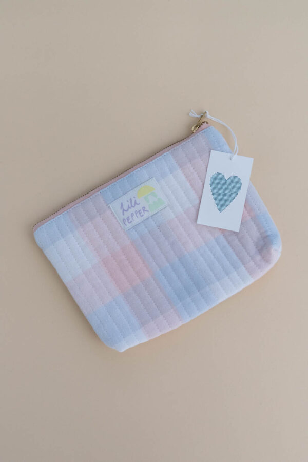 Check Pastel Quilted Pouch