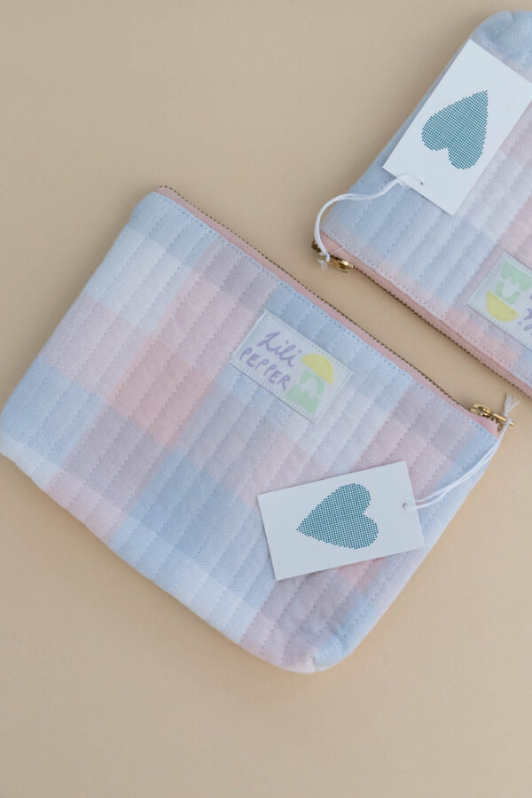 Check Pastel Quilted Pouch