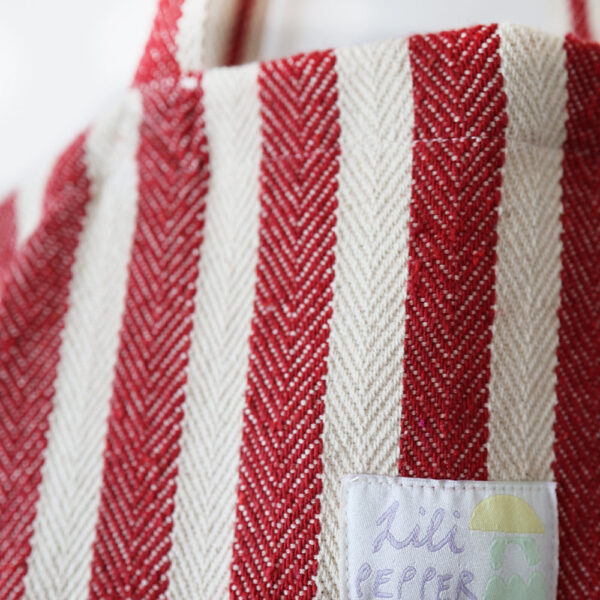 Red Stripes Cotton Bag