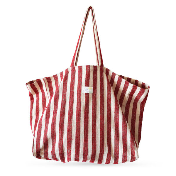 Red Stripes Cotton Bag