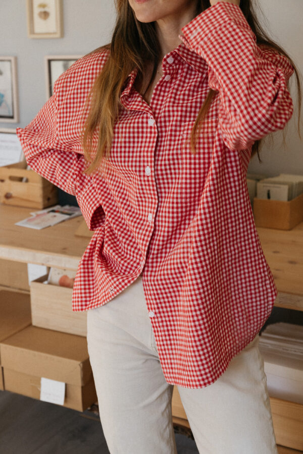 Zoe Red Gingham Classic Shirt