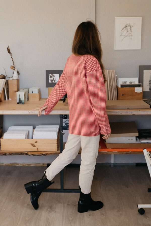 Zoe Red Gingham Classic Shirt