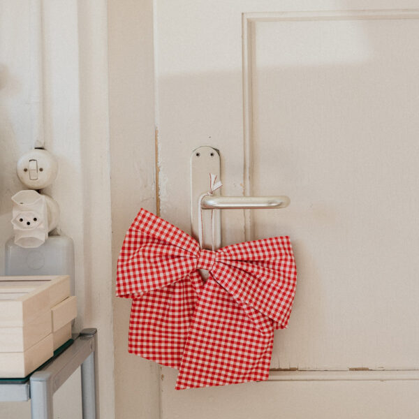 Zoe Red Gingham Christmas Bow