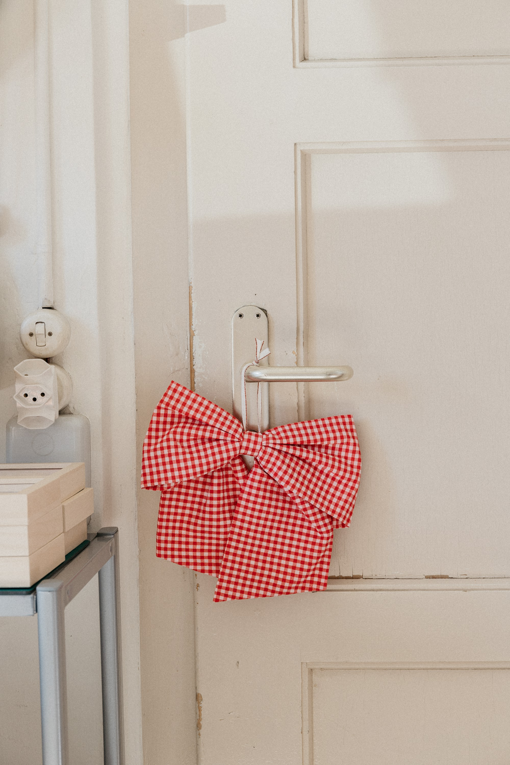 Zoe Red Gingham Christmas Bow