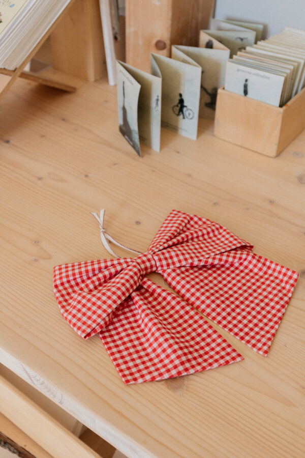 Zoe Red Gingham Christmas Bow