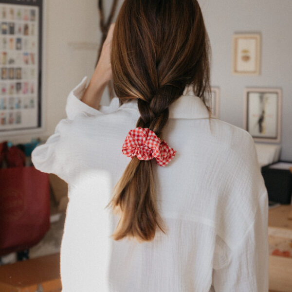 Zoe Red Gingham Scrunchie