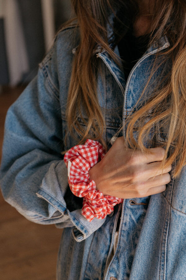 Zoe Red Gingham Scrunchie