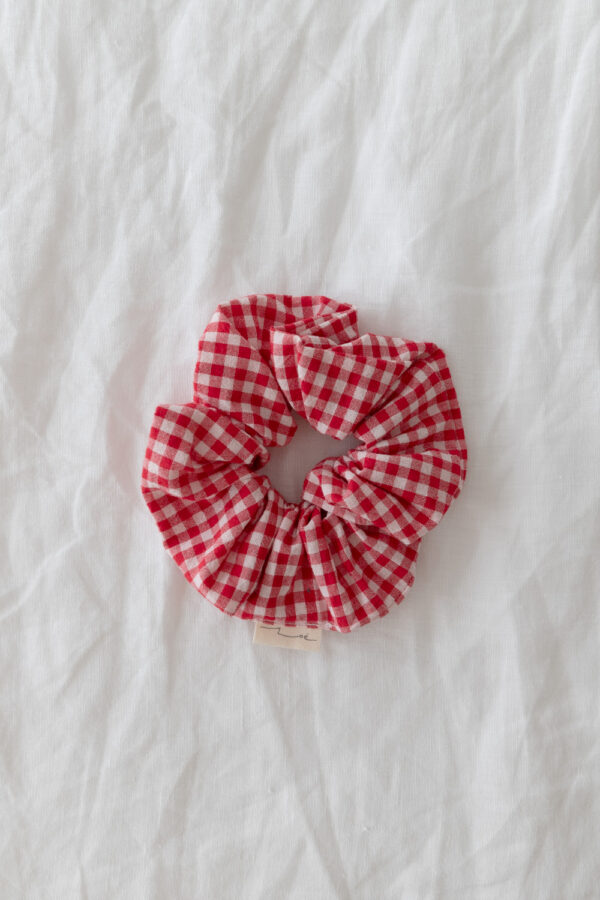 Zoe Red Gingham Scrunchie