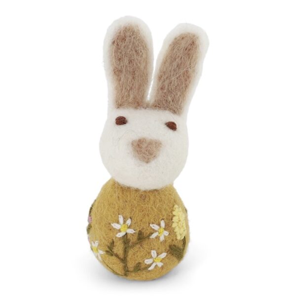 Easter Small Ochre Bunny With Embroidery