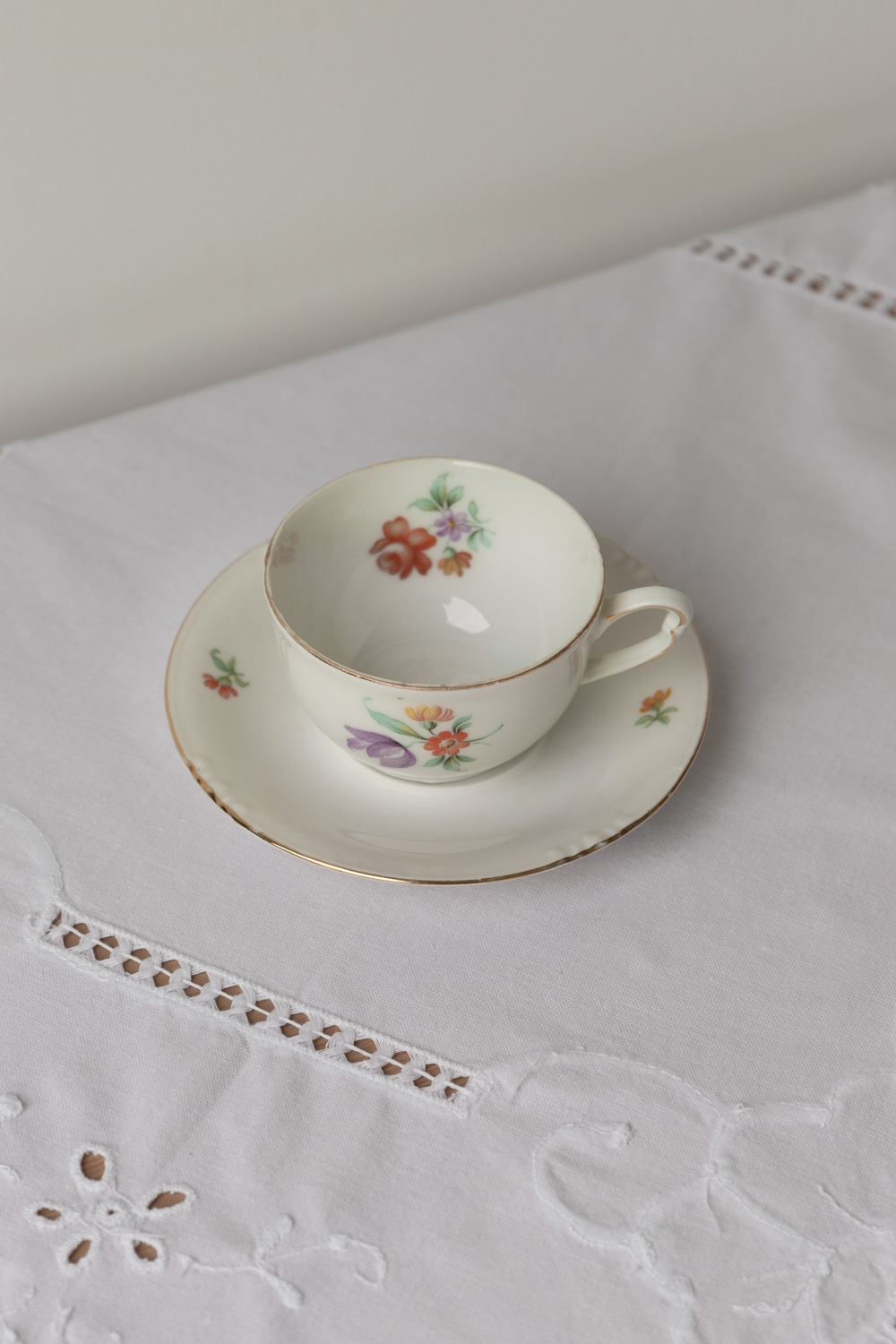Vintage Porcelain Espresso Cup & Plate