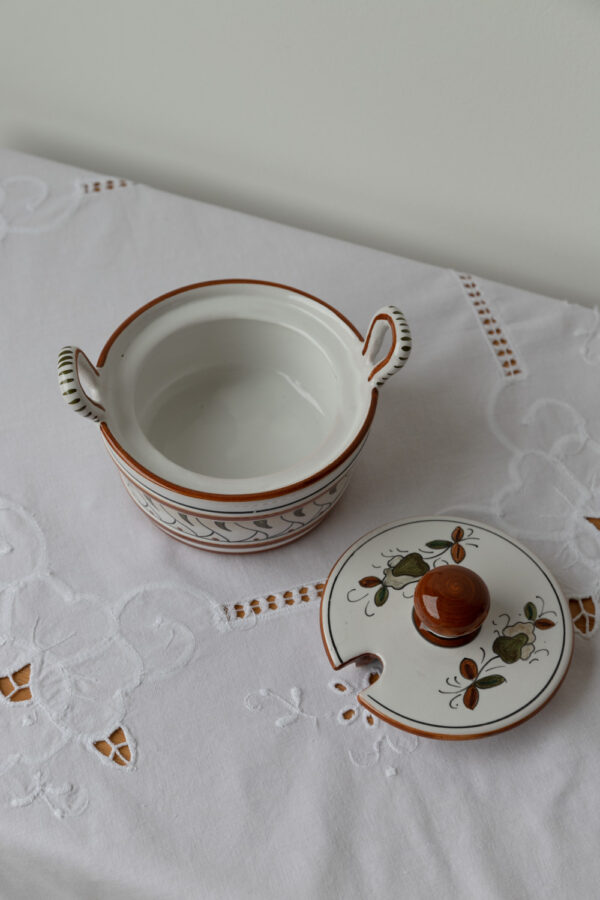 Vintage Italian Hand-Painted Deruta Sugar Jar