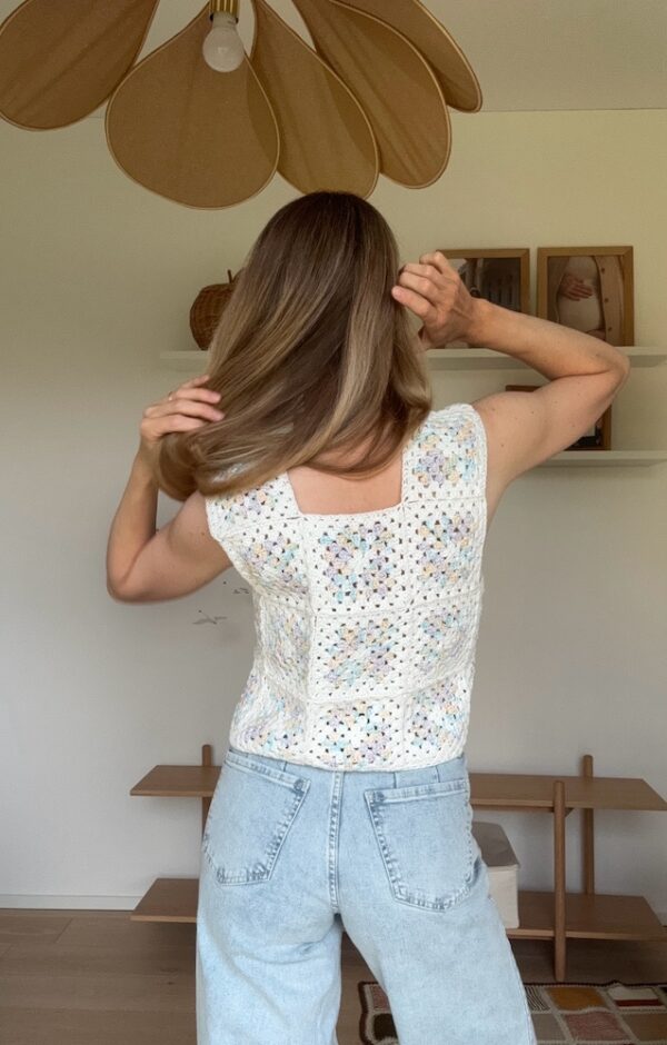 Pastel Granny Square Crochet Top