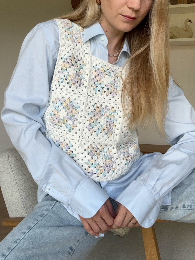 Pastel Granny Square Crochet Top