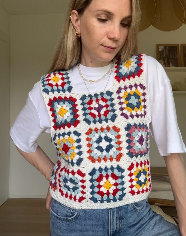 Bright Granny Square Crochet Top