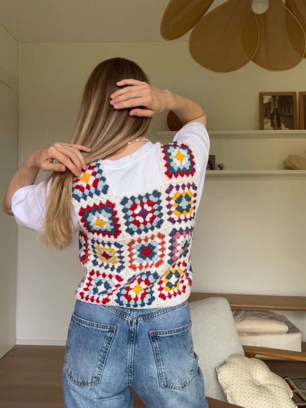 Bright Granny Square Crochet Top