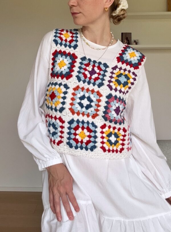 Bright Granny Square Crochet Top