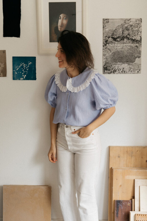 Zoe Muslin Lace Collar Blouse