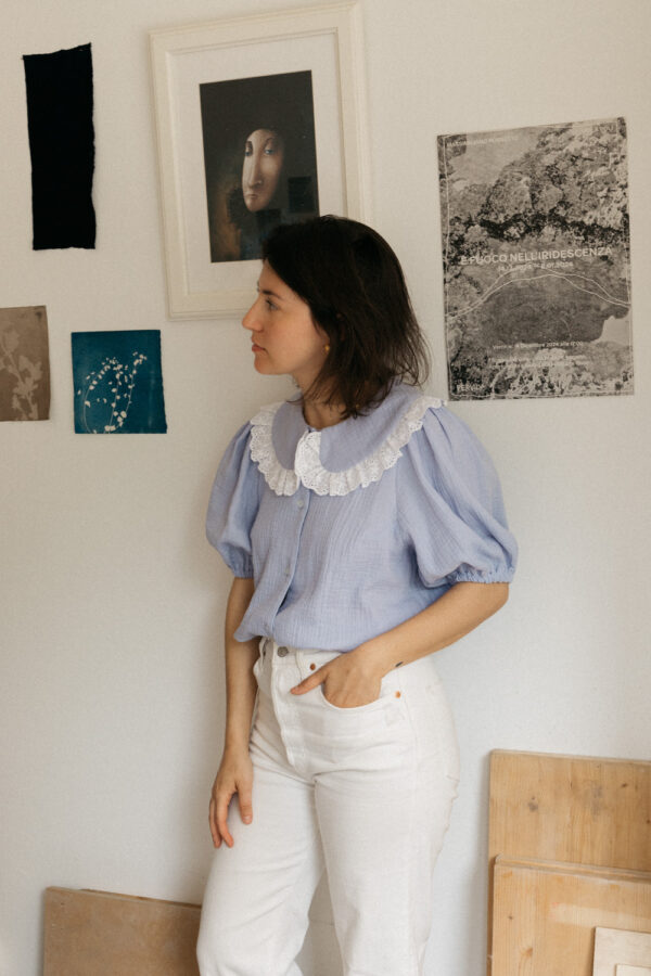 Zoe Muslin Lace Collar Blouse