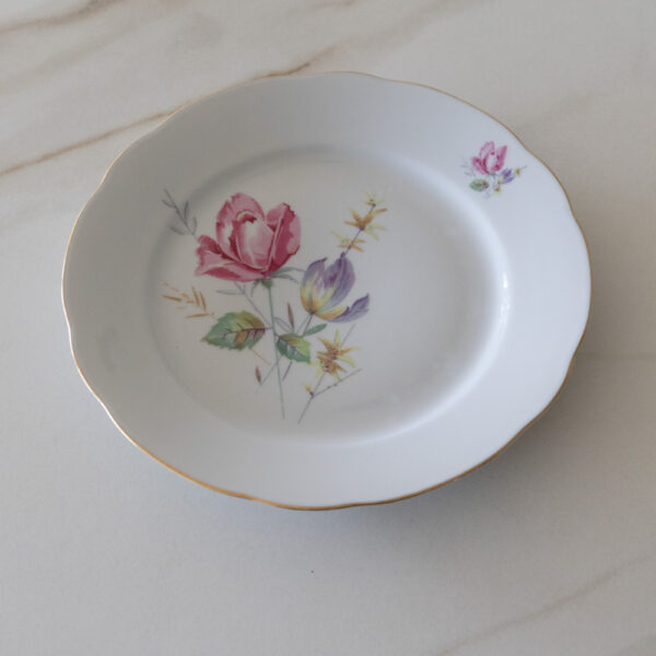 Vintage Porcelain Floral Dessert Plate