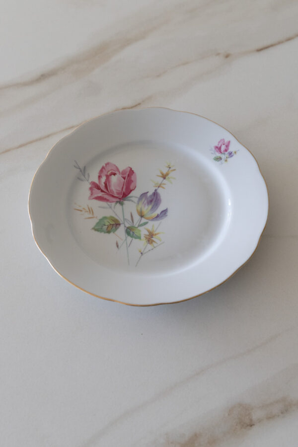 Vintage Porcelain Floral Dessert Plate