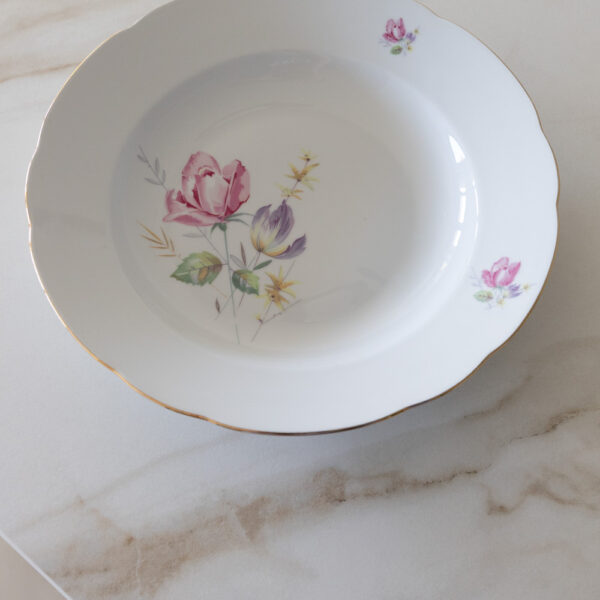Vintage Porcelain Floral Large Plate